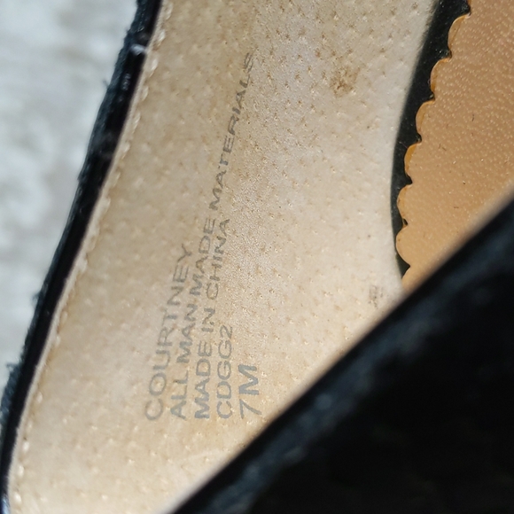 Lindsay Phillips Python Print  Floral Peep Toe Wedge 7M Black - Picture 5 of 17